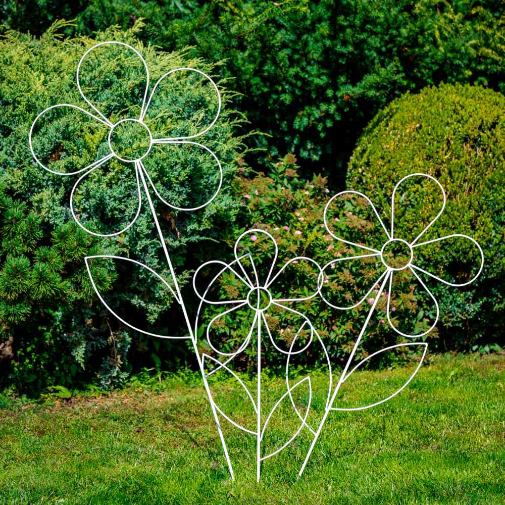 Opora/zápich květina MARGARITA kovová mix barev 90/120/160cm-0