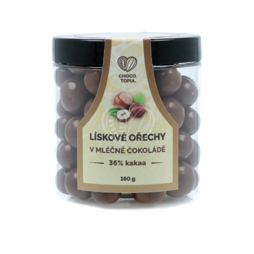 Čokoládové pochoutky - Ořechy lískové v mléčné čokoládě CHOCOTOPIA 160g