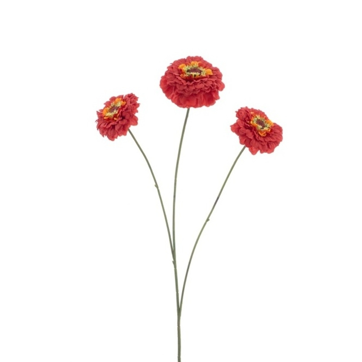 Letní umělé květiny - Ostálka řezaná umělá se 3 květy červená 60cm