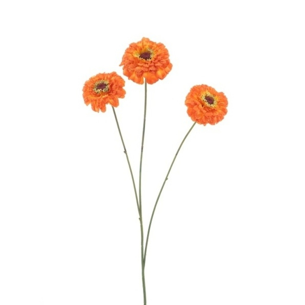 Letní umělé květiny - Ostálka řezaná umělá se 3 květy oranžová 60cm