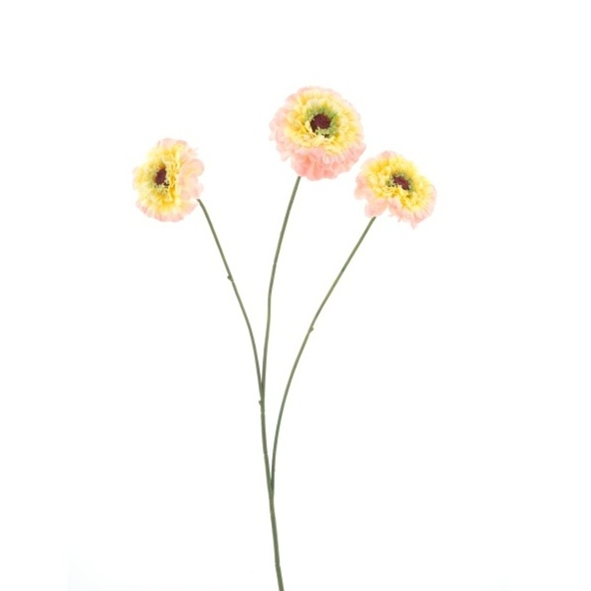 Letní umělé květiny - Ostálka řezaná umělá se 3 květy růžová 60cm