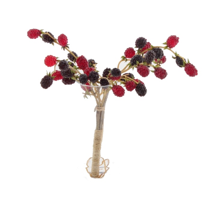 Ostružina s plody řezaná umělá 27cm vínová-1