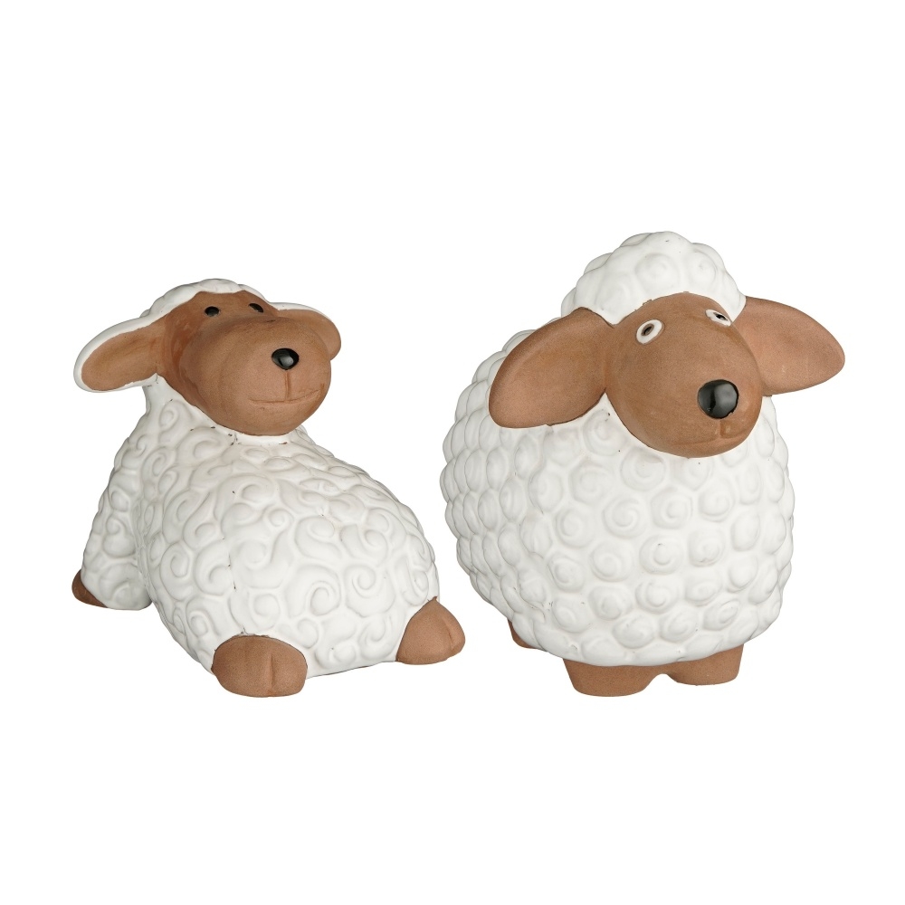Dekorační figurky zvířat - Ovce keramická bílá mix 22cm