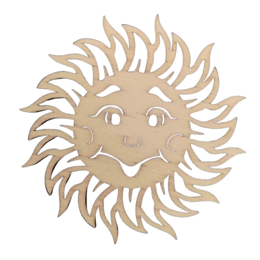 Dřevěné a proutěné dekorace - Ozdoba dřevěné slunce přírodní 7cm