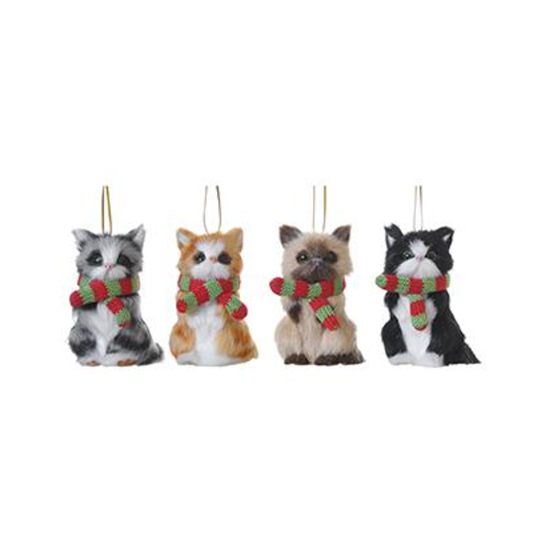 Ozdoba kočka se šálou mix 11cm