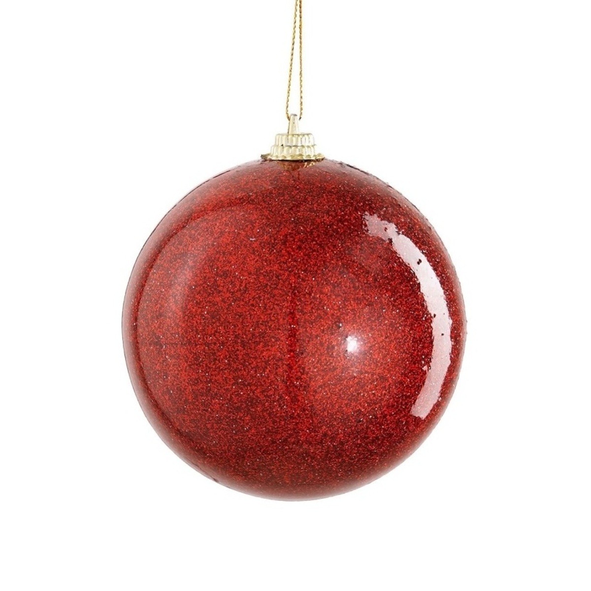 Pěnové ozdoby - Ozdoba pěnová koule červená s glitry 8cm
