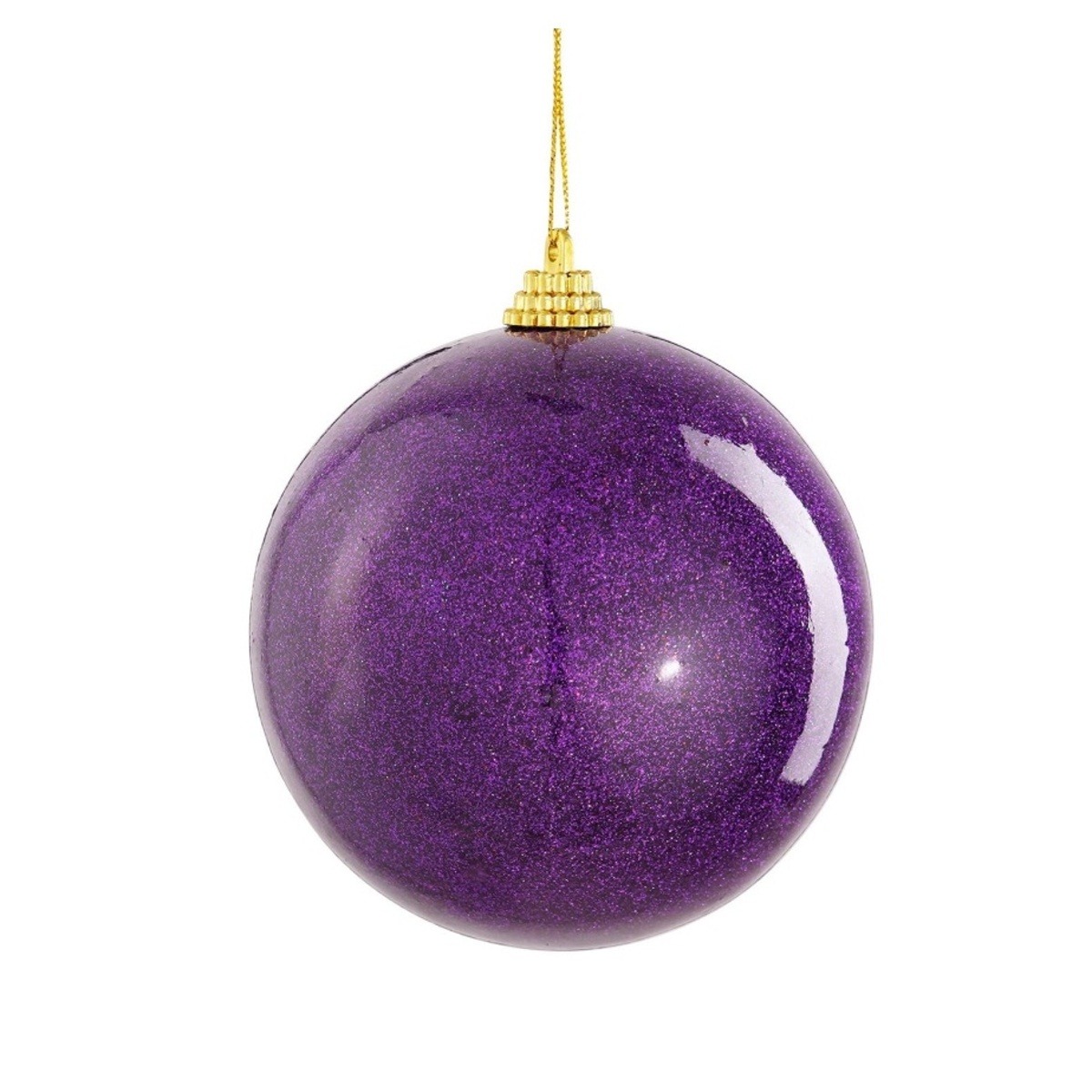 Pěnové ozdoby - Ozdoba pěnová koule purpurová s glitry 10cm