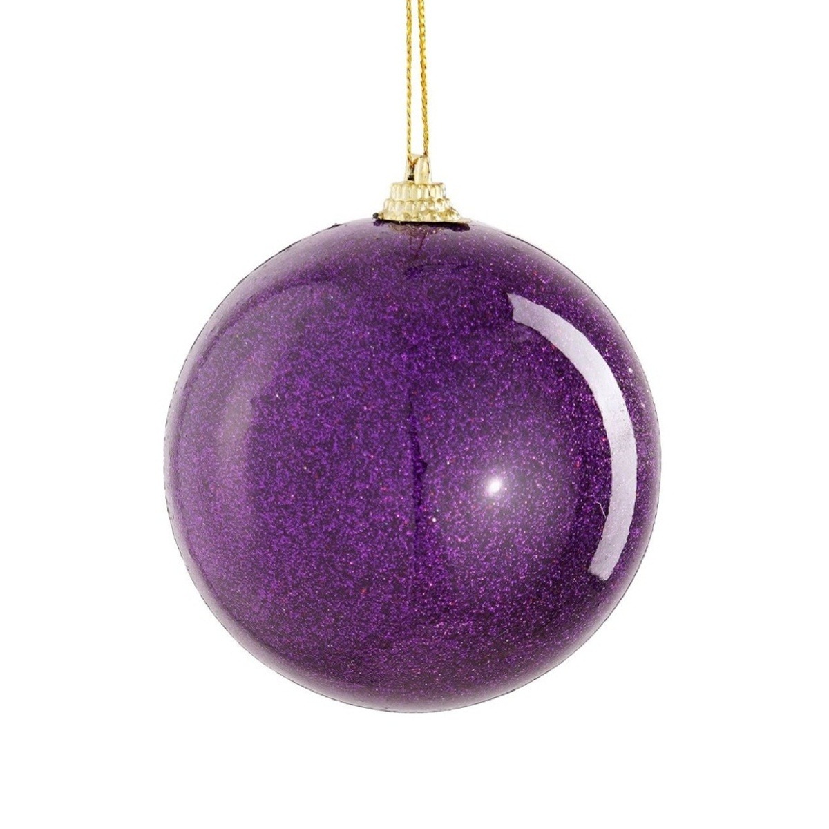 Pěnové ozdoby - Ozdoba pěnová koule purpurová s glitry 8cm