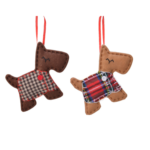 Ozdoba pes látkový hnědý mix 12cm