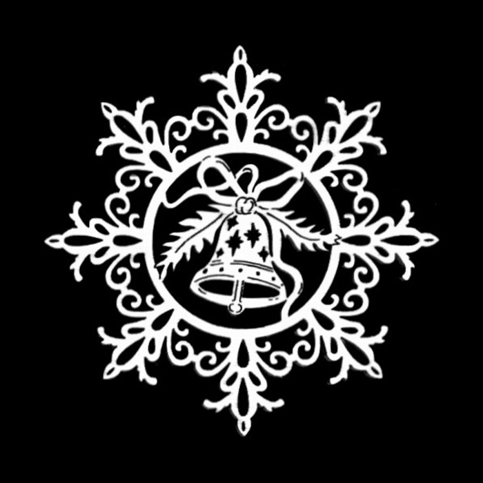 Ozdoba vločka se zvonkem dřevěná 9cm