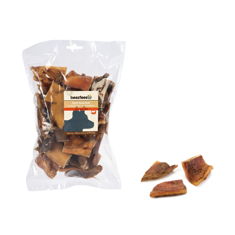 Pamlsky - Pamlsek Beef Head Skin - kousky hovězí kůže 500g