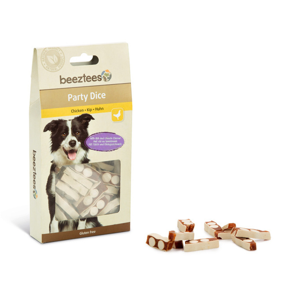 Pamlsky - Pamlsek Party Dice - kuřecí kousky s rybou a sýrem 100g