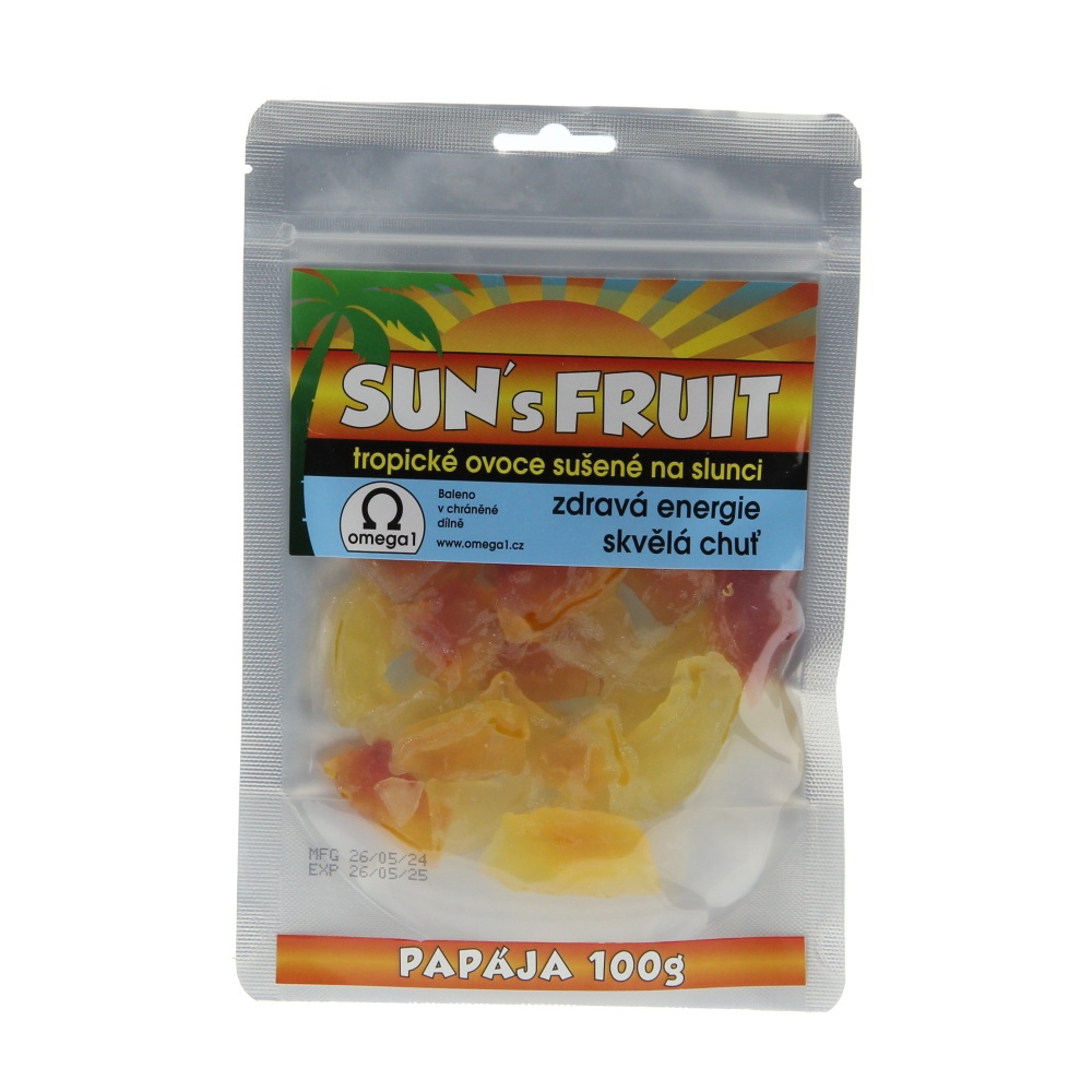 Sušené ovoce a plody - Papája sušená SUNS FRUIT 100g