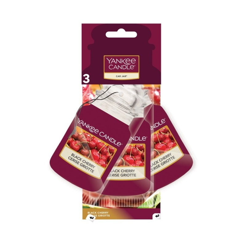 Vůně do auta - Papírová visačka YANKEE CANDLE CLASSIC Black Cherry 3ks
