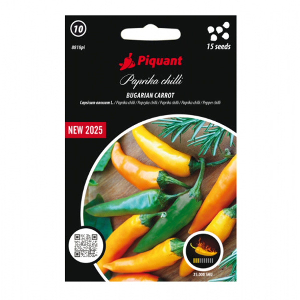 Osivo chilli papriček - Paprika chilli Bugarian Carrot PIQUANT