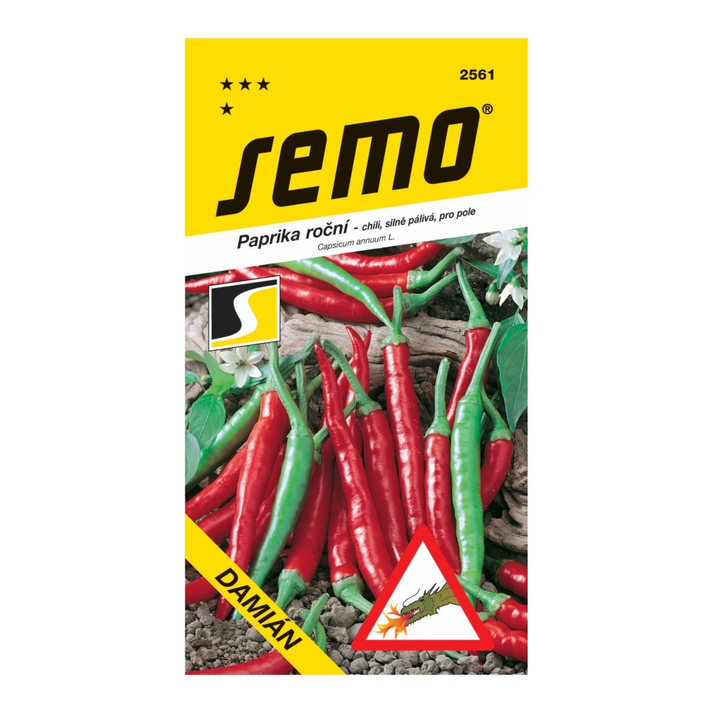 Osivo chilli papriček - Paprika Damián chili červená