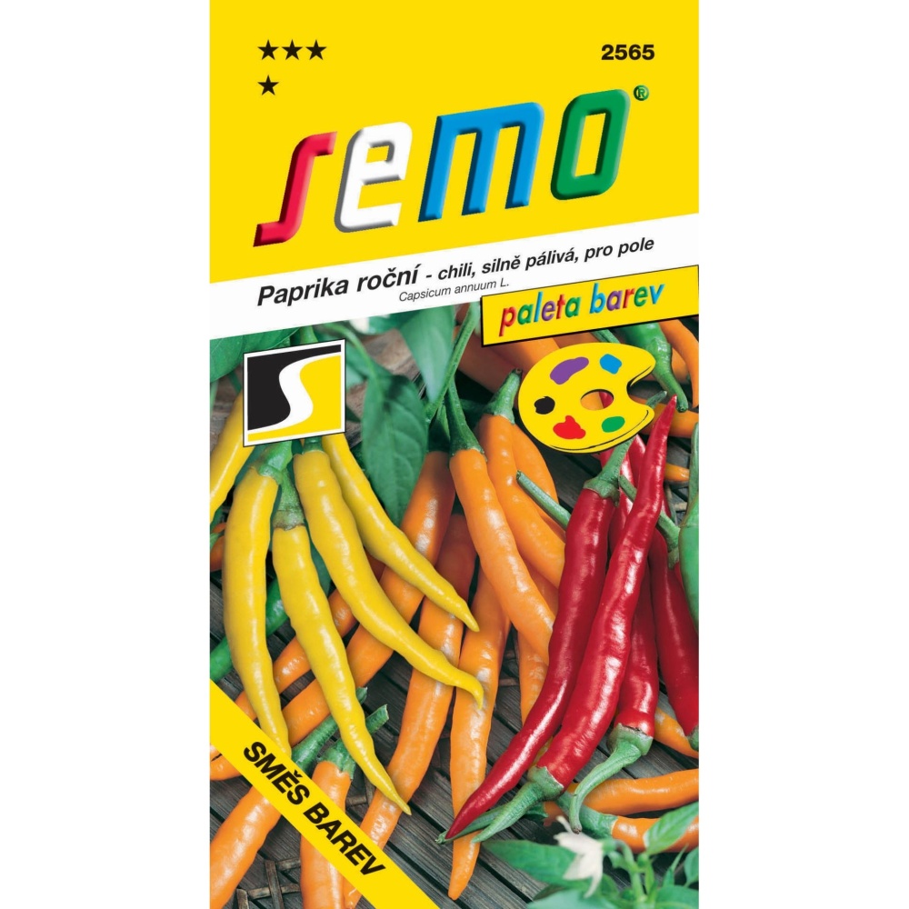 Osivo chilli papriček - Paprika směs barev chili PALETA