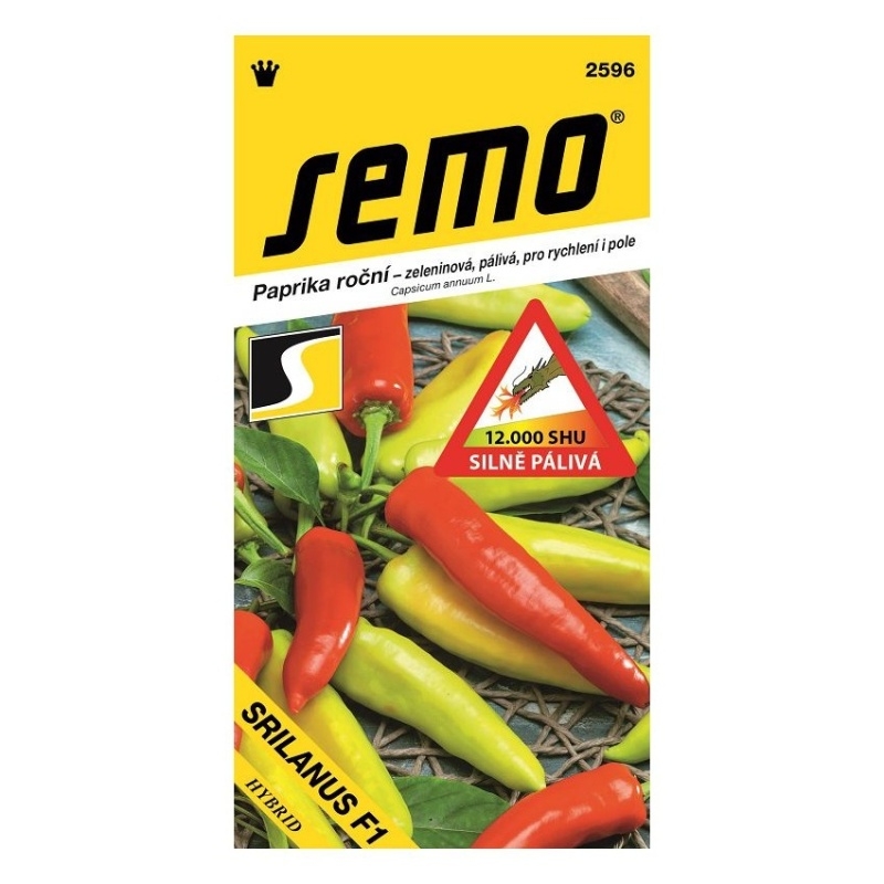 Osivo chilli papriček - Paprika Srilanus F1 (SM -SRI) silně pálivá