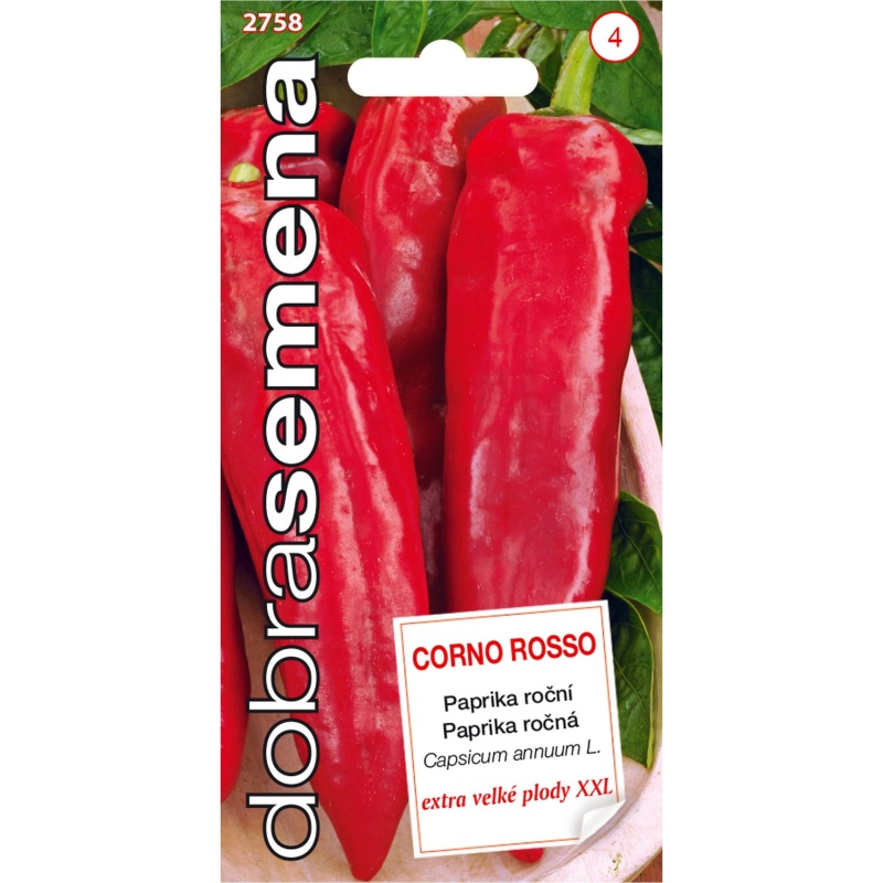 Osivo zeleniny - Paprika zeleninová CORNO ROSSO (DS)