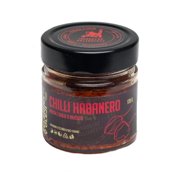 Zeleninové pochoutky - Pasta z červených chilli habanero 170g Hradecké delikatesy
