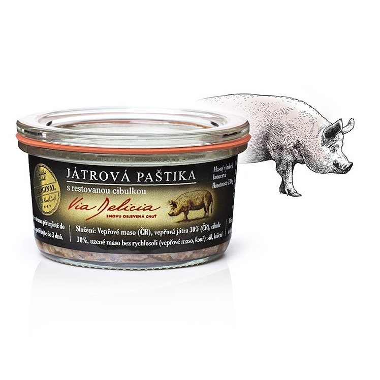 Masa a paštiky - Paštika játrová s restovanou cibulkou 130g