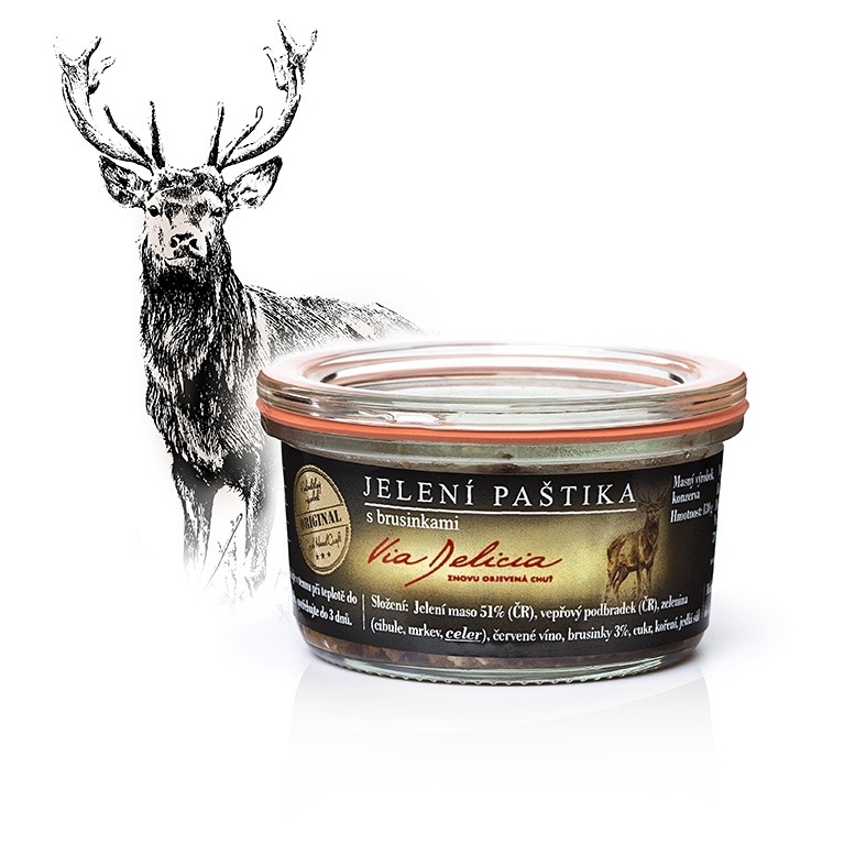 Masa a paštiky - Paštika jelení s brusinkami 130g