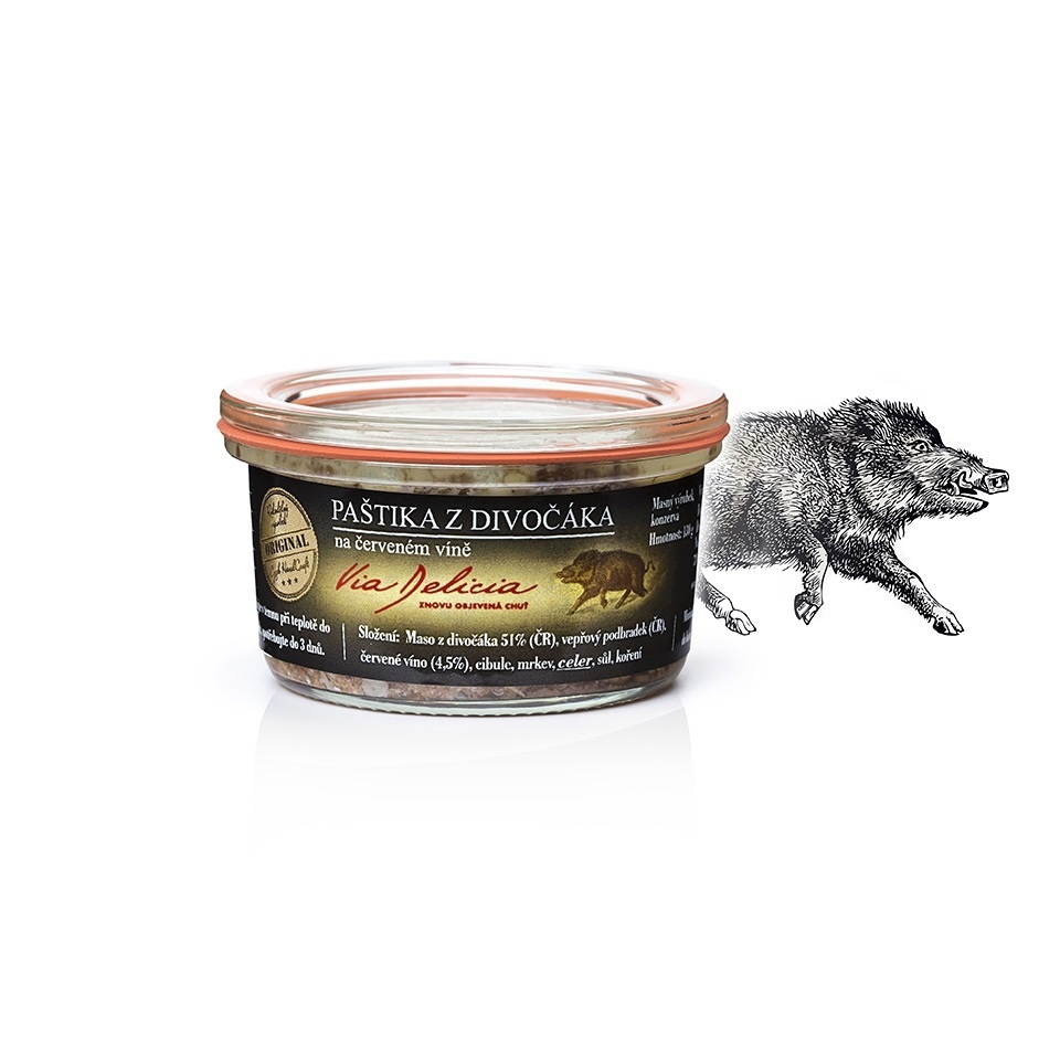 Masa a paštiky - Paštika z divočáka na červeném víně 130g