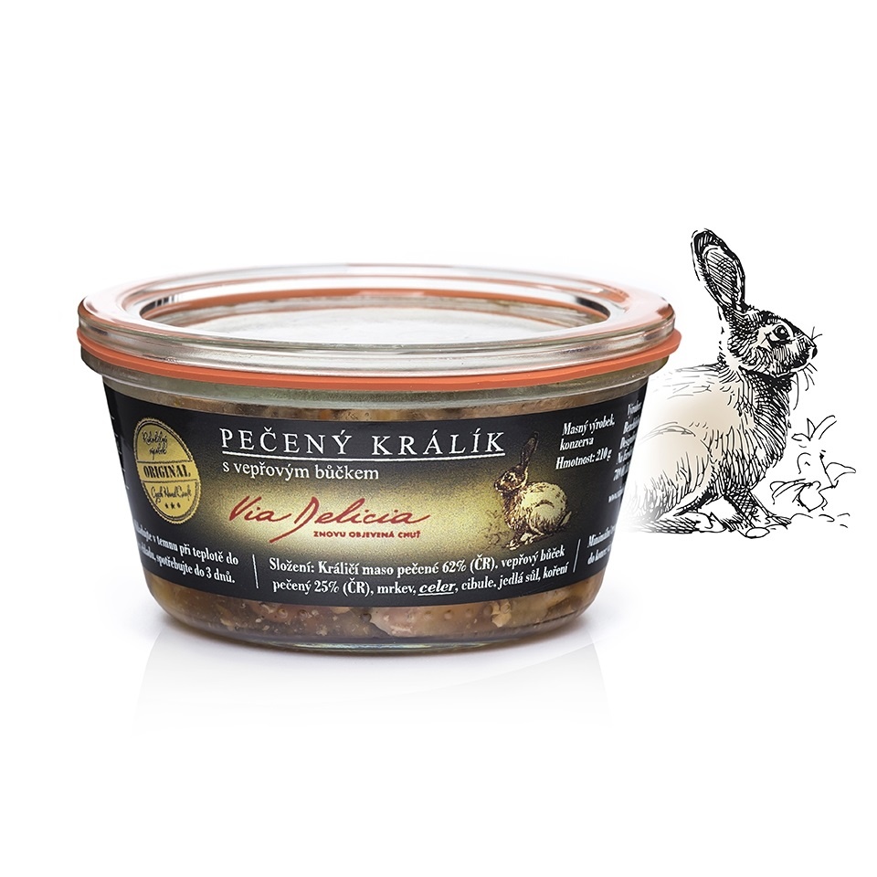 Masa a paštiky - Pečený králík s vepřovým bůčkem 210g