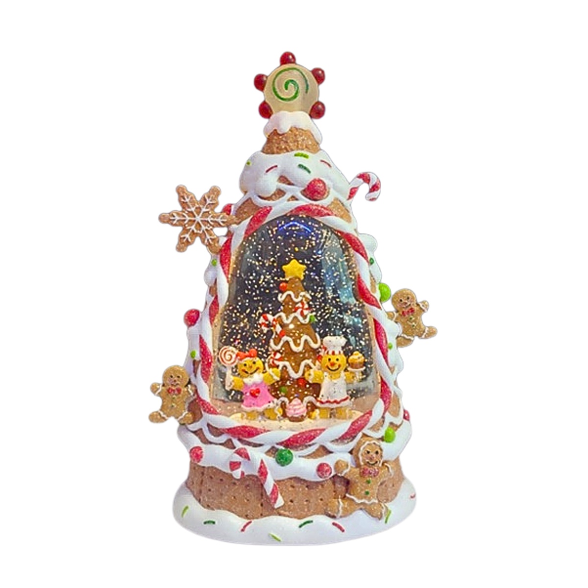 Perníková lampa s perníčky polyresinová a LED na baterie 24cm