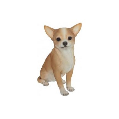 Venkovní zvířátka - Pes Čivava sedící polyresinová 24cm