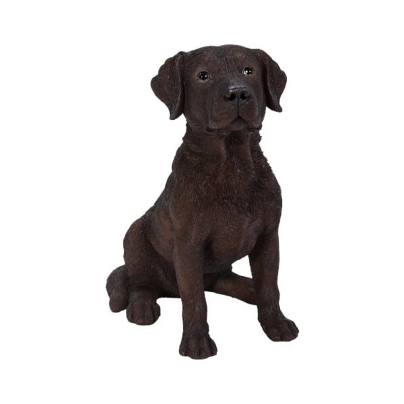 Venkovní zvířátka - Pes Labrador sedící polyresinový hnědý 19cm