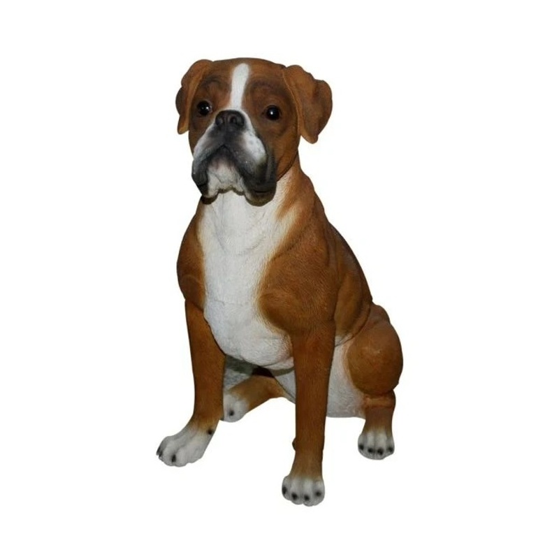 Venkovní zvířátka - Pes Německý boxer sedící polyresinový 47cm