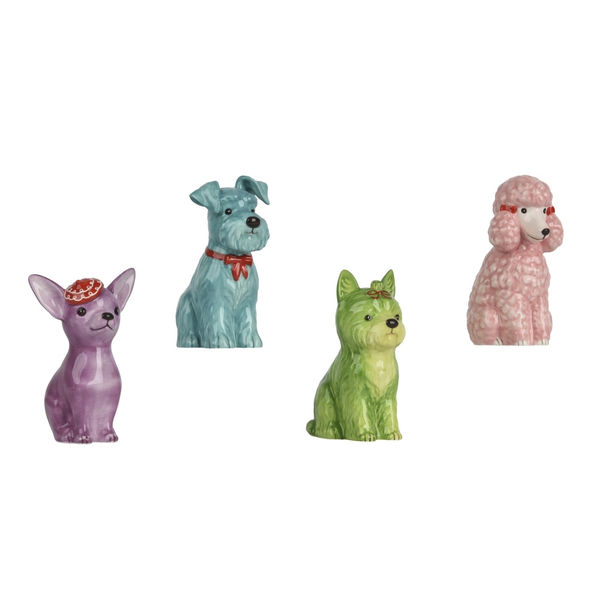 Dekorační figurky zvířat - Pes sedící z dolomitu mix 12cm