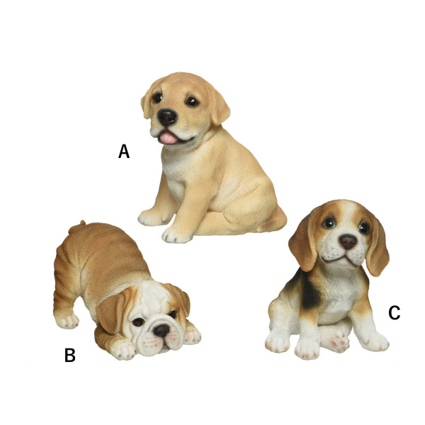 Dekorační figurky zvířat - Pes štěně polyresin mix 16cm