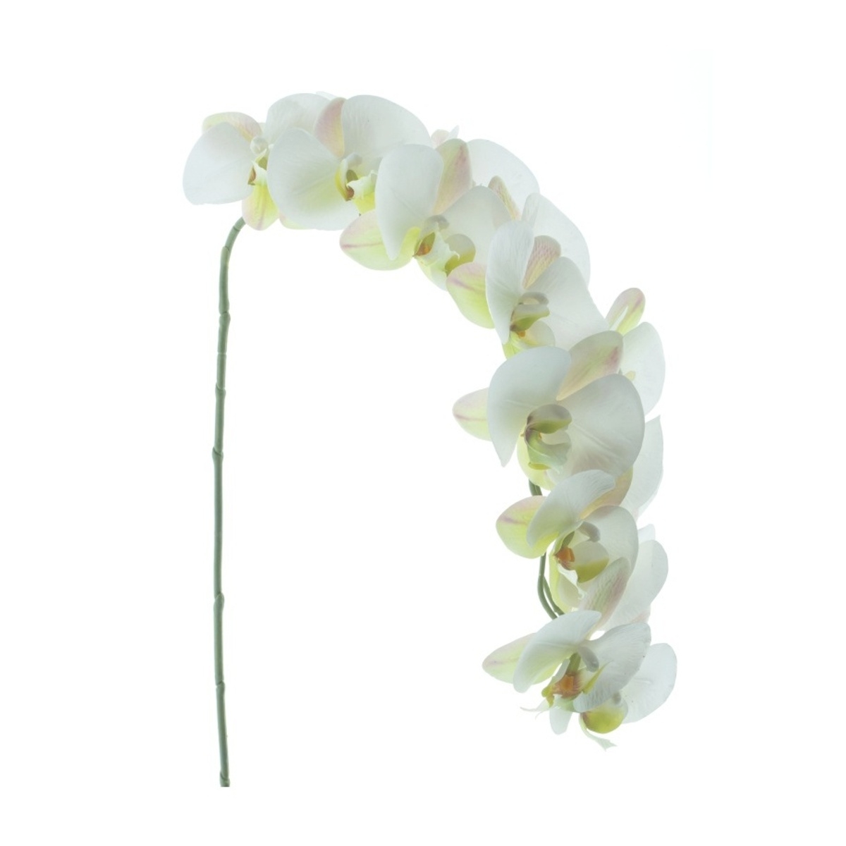 Celoroční umělé květiny - Phalaenopsis BENSA řezaný převislý umělý bílý 111cm