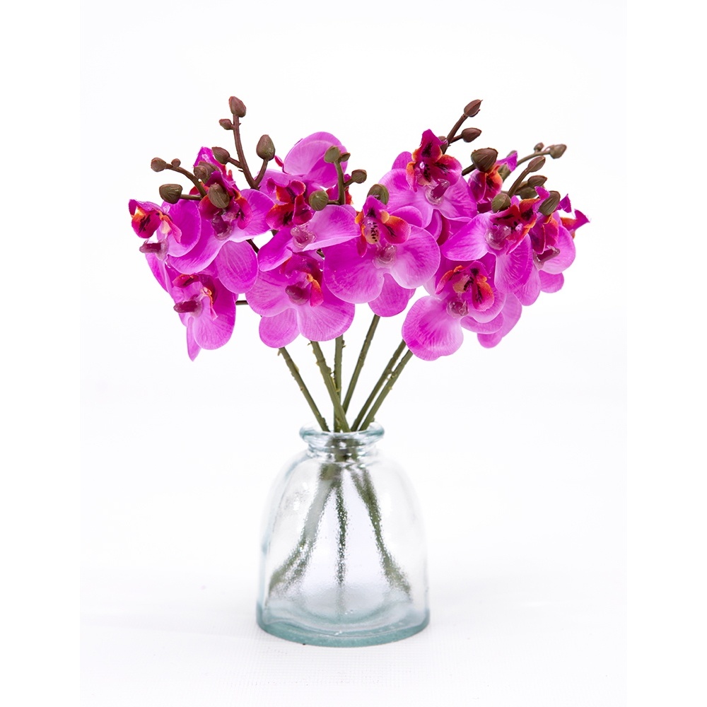 Celoroční umělé květiny - Phalaenopsis umělý řezaný EVIA fialová