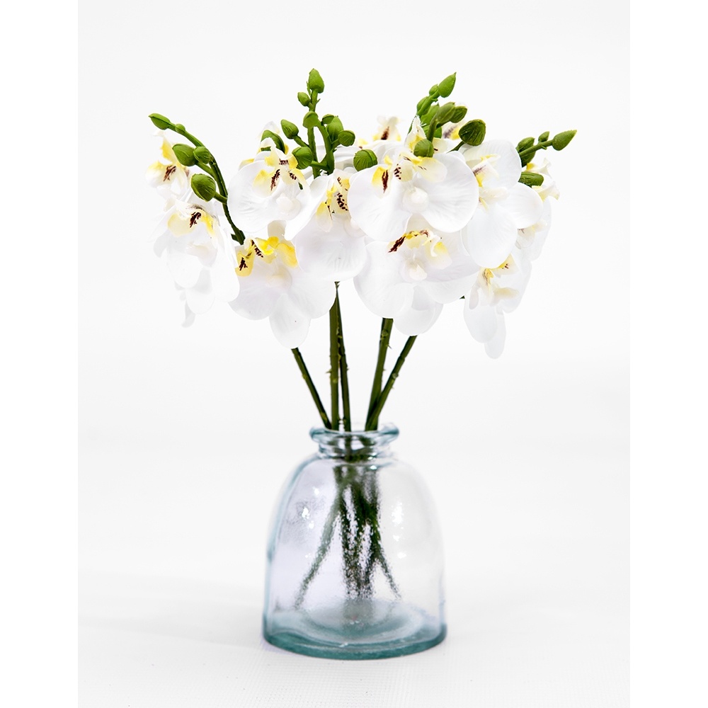 Celoroční umělé květiny - Phalaenopsis umělý řezaný EVIA krémový