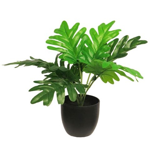 Umělé květiny v obalu - Philodendron SUNSHINE hrnkový umělý 28cm