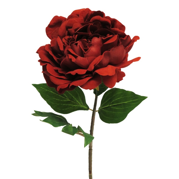 Jarní umělé květiny - Pivoňka CHIARA řezaná umělá vínová 55cm