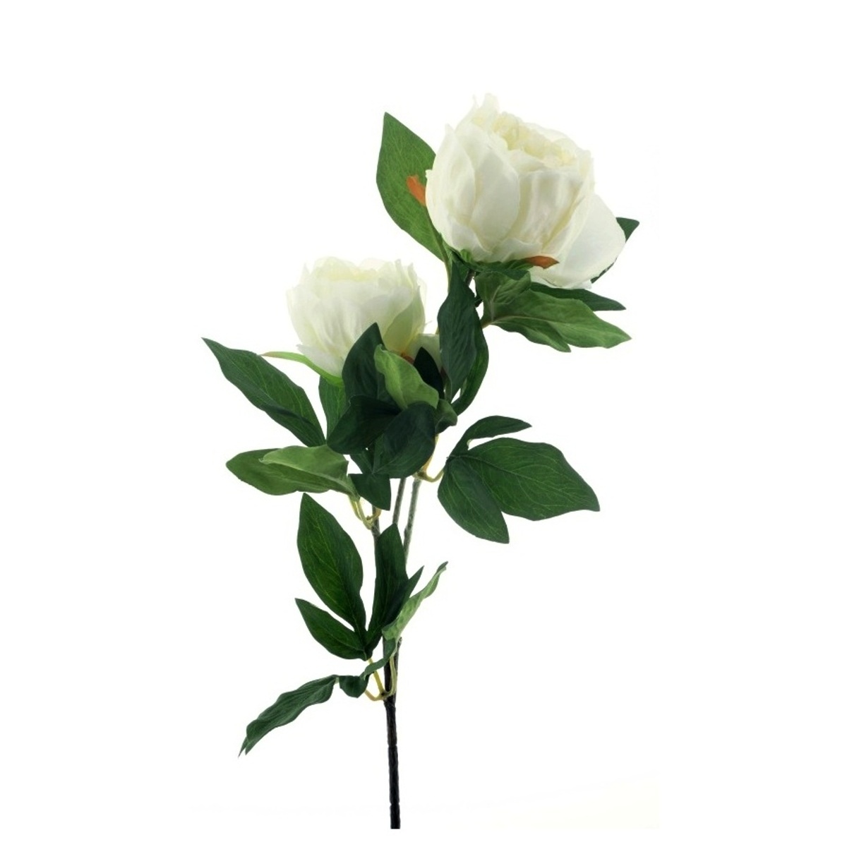 Letní umělé květiny - Pivoňka CHIBA řezaná umělá se 3 květy krémová 65cm