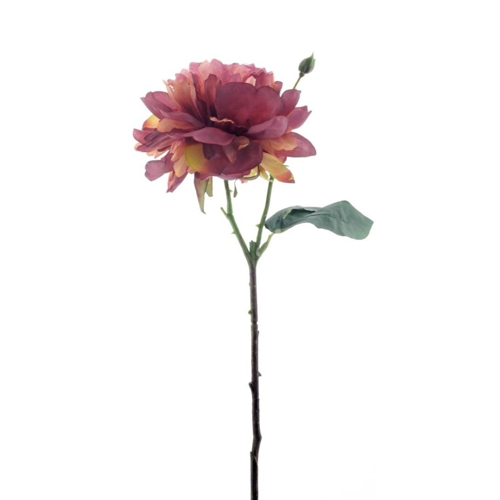 Letní umělé květiny - Pivoňka ISCHL řezaná umělá červená 47cm