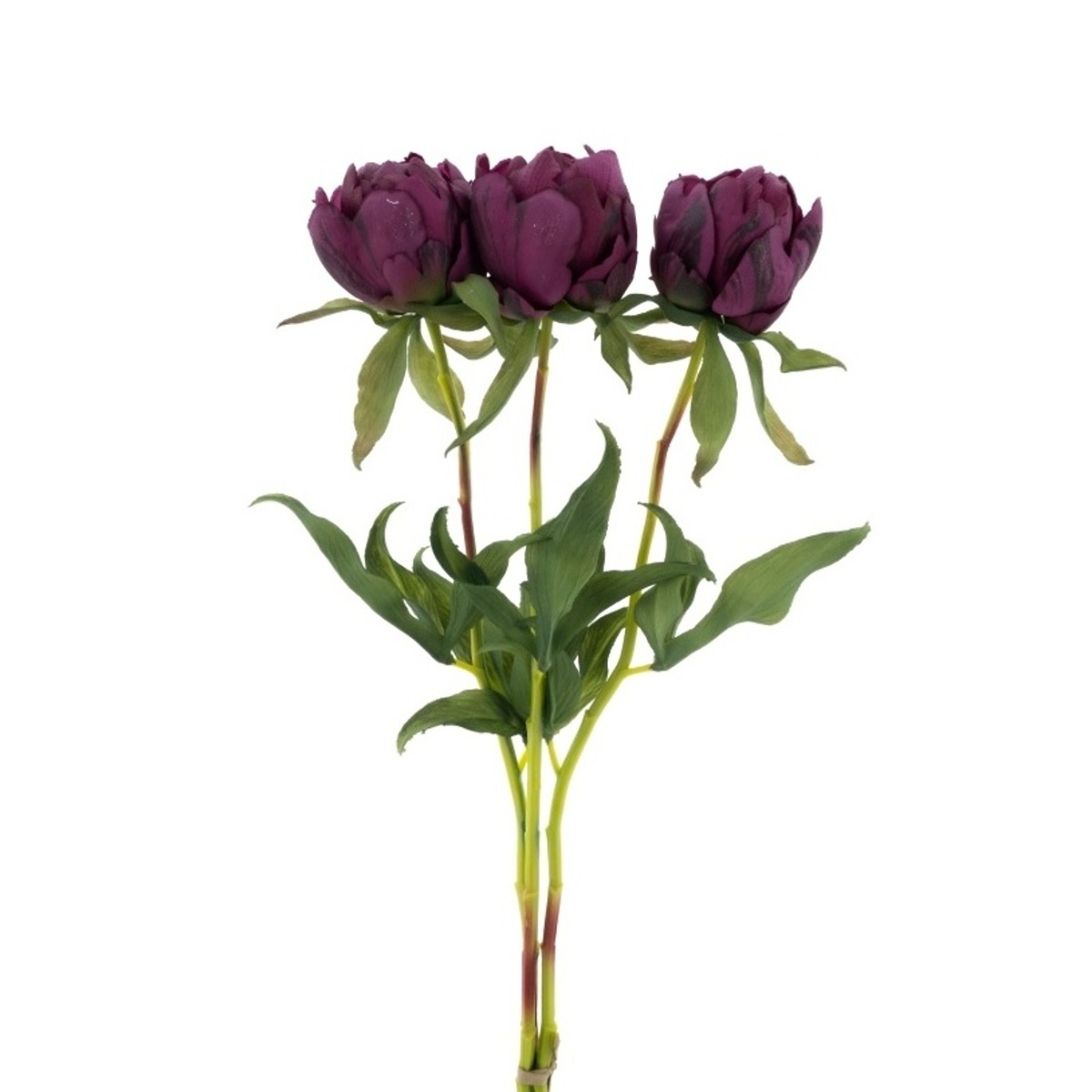 Letní umělé květiny - Pivoňka MARLIE ve svazku umělá lilková 3ks