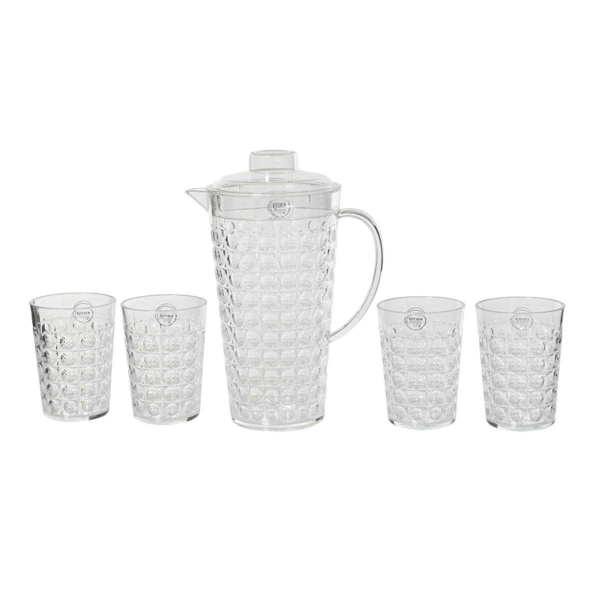 Párty nádobí - Plastový džbán se 4 sklenicemi KITCHEN GOODS 5ks