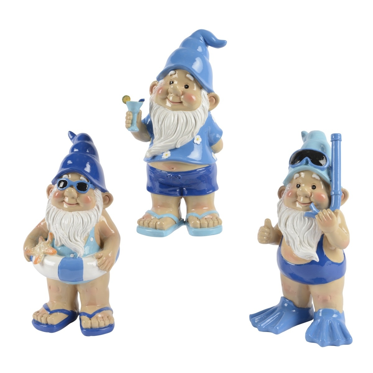 Dekorační figurky postav - Plážový trpaslík polyresinový mix 20cm