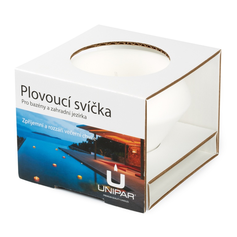Zahradní svíce - Plovoucí svíčka UNIPAR POOL 8cm bílá