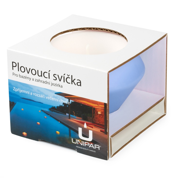 Zahradní svíce - Plovoucí svíčka UNIPAR POOL 8cm modrá