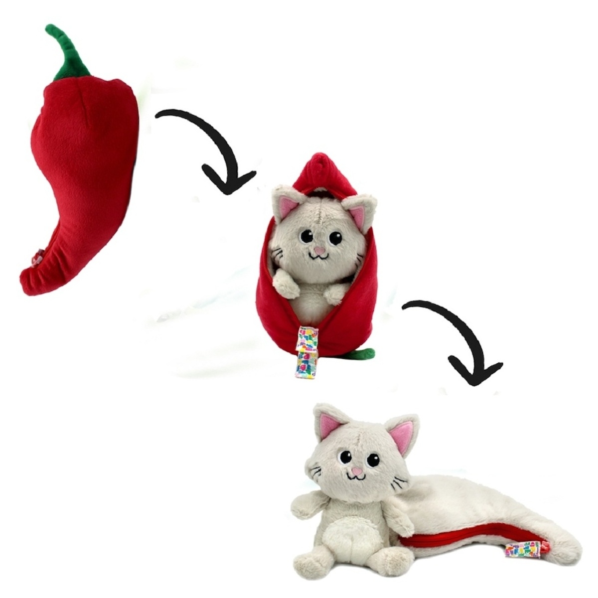 Plyšová hračka FLIPETZ 2v1 kočka/paprika SPICET 20cm-0