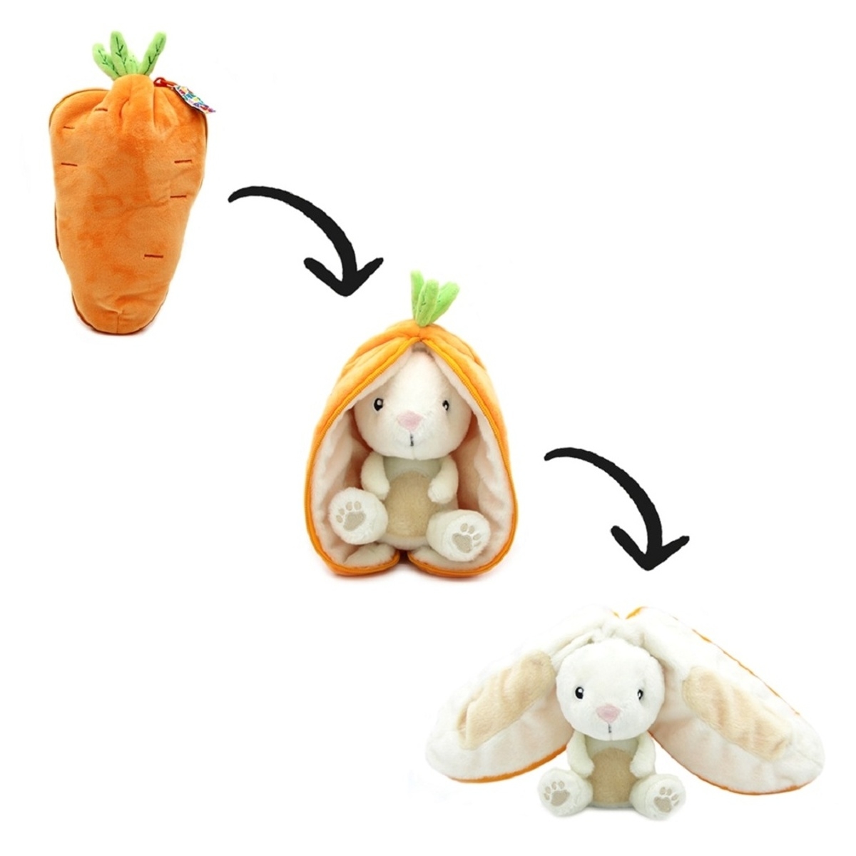 Plyšová hračka FLIPETZ 2v1 králík/mrkev GADGET 20cm-0