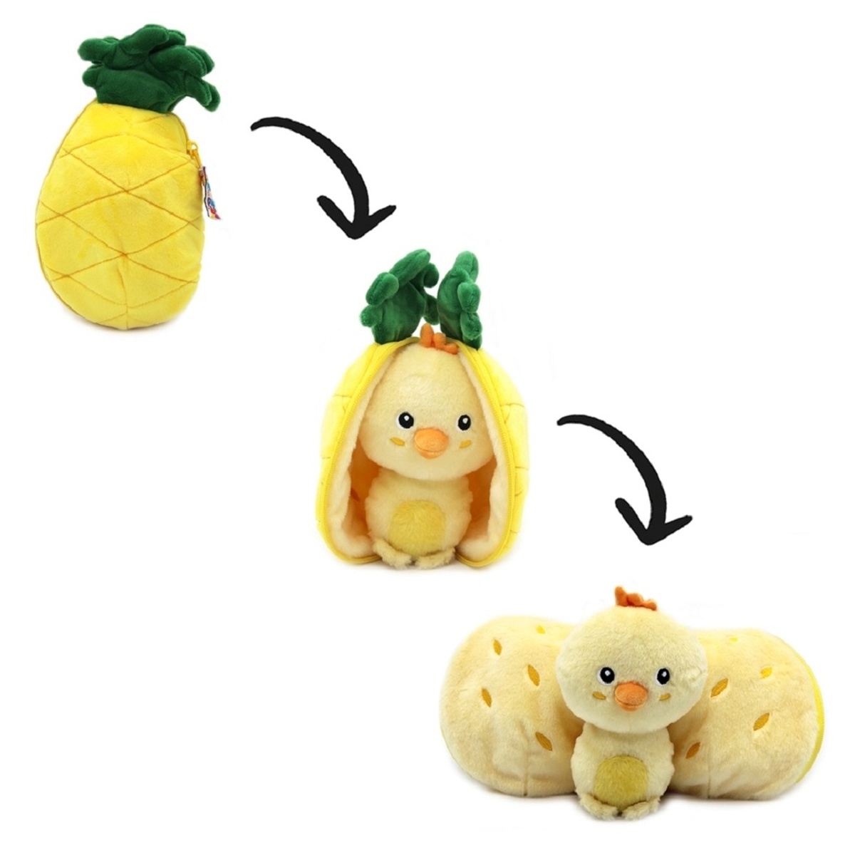 Plyšová hračka FLIPETZ 2v1 kuře/ananas NUGGET 20cm-0