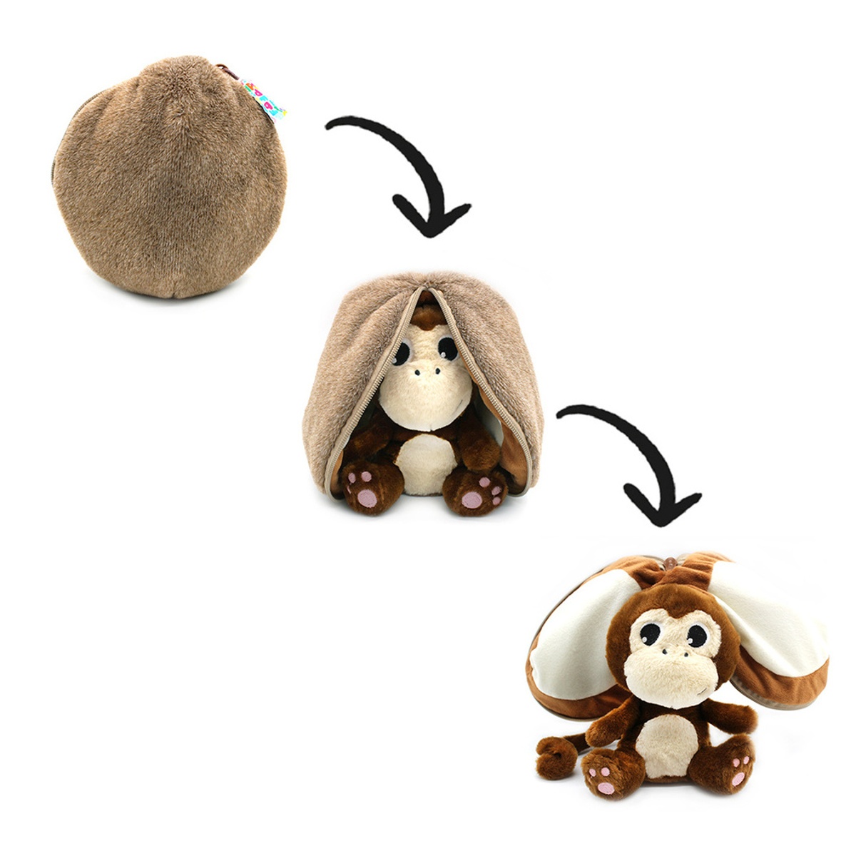 Plyšová hračka FLIPETZ 2v1 opice/kokos COCONET 20cm-0
